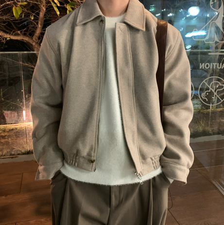 Harrington Overfit Wool Collar Jacket