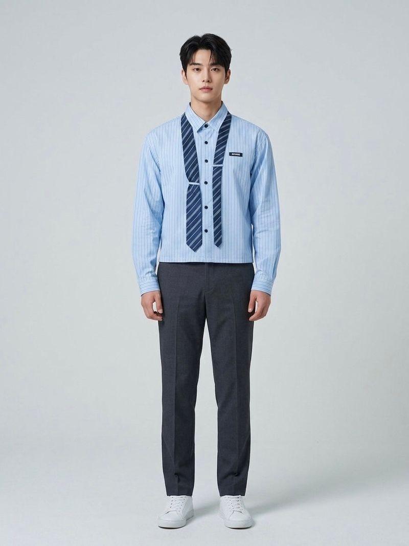 Light Blue Tie Stripe Shirts
