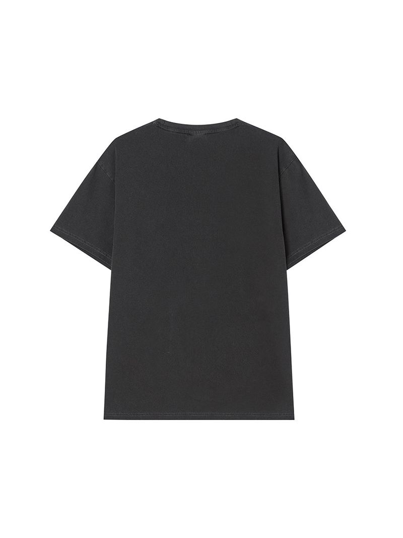 BUTTON TEE CHARCOAL