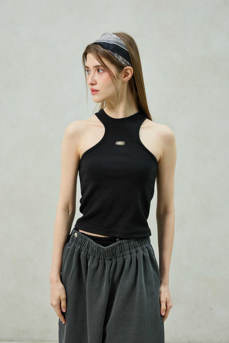 POPPY SLEEVELESS TOP / BLACK