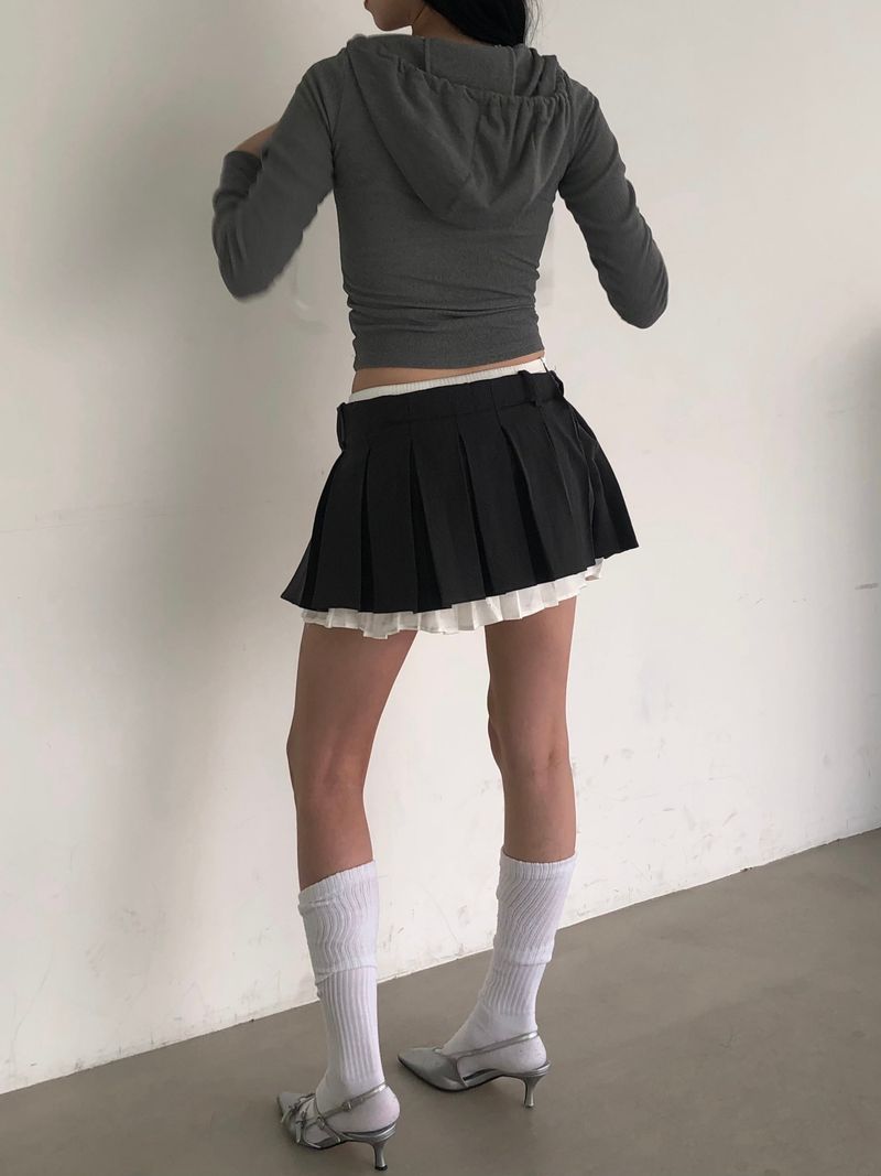 Gray Ribbon Lace Hoodie