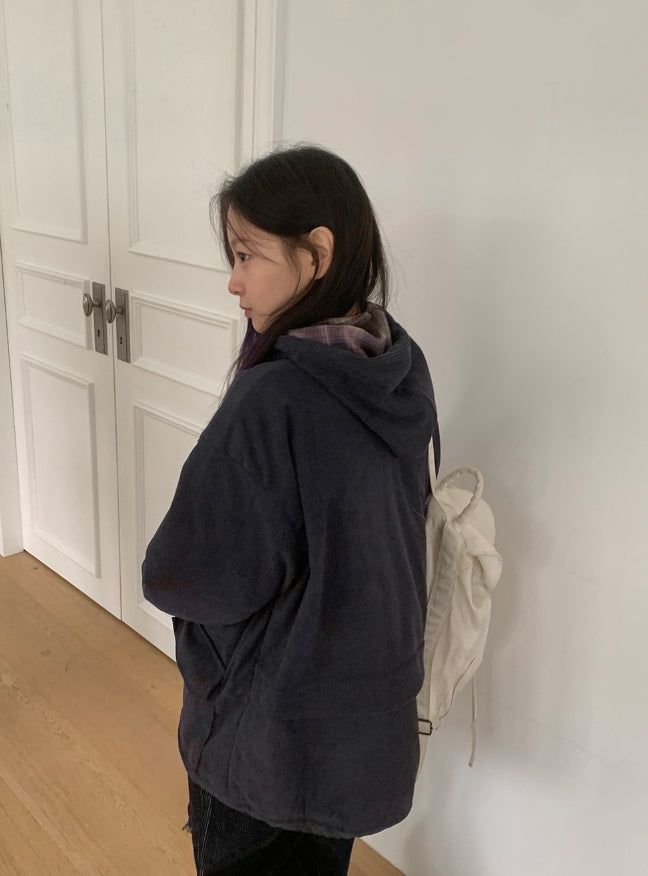 Harvey Corduroy Quilted Hood Jumper