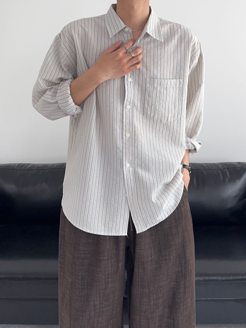 SY Relaxed Fit Seersucker Stripe Shirt (4C)