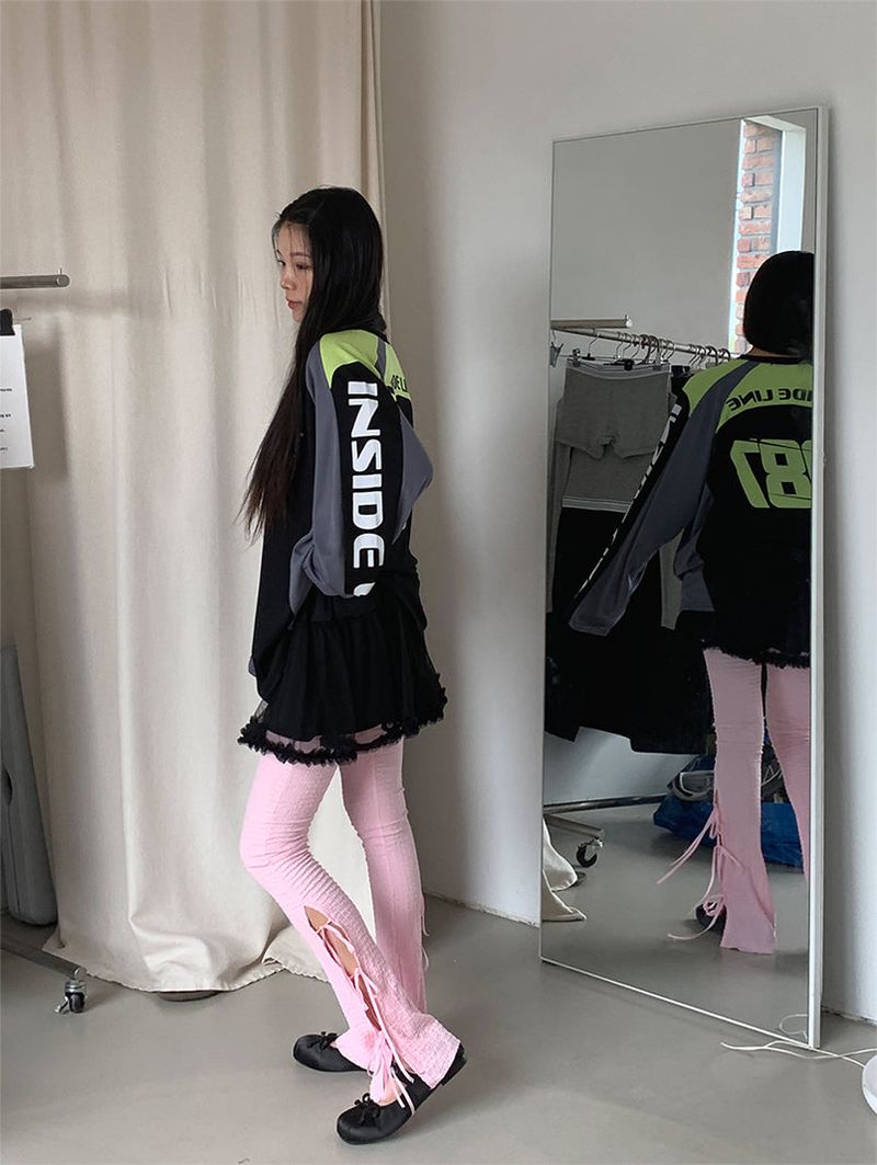 RIBBON BOOTCUT LEGGINGS (4COLOR)