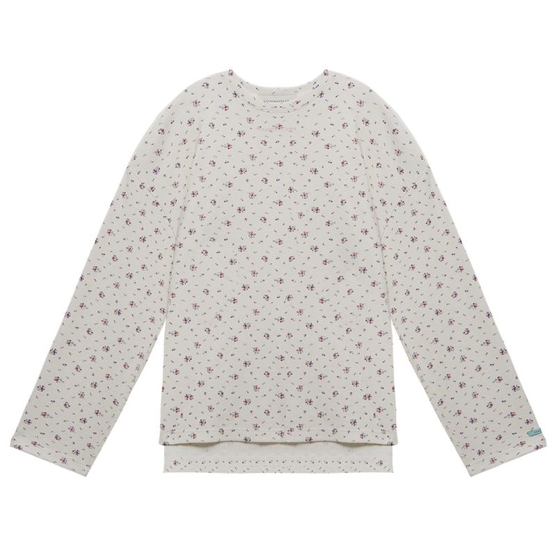 Floral-print long-sleeved