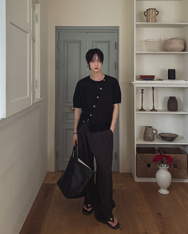 Royden Drape Two-Tuck Wide Slacks