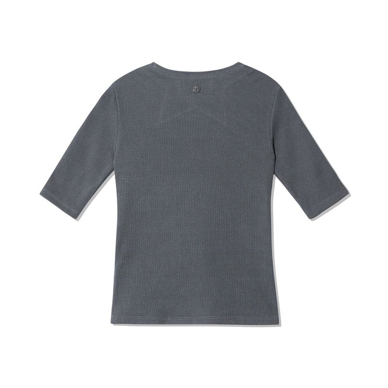 [ULKIN] Lace hook tight top_Charcoal