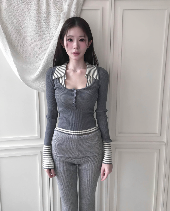 preti collar button u-neck nt