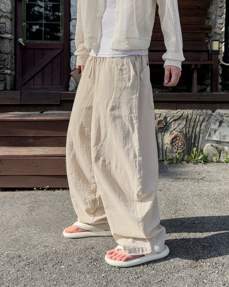 Beo Curved Linen Balloon Pants