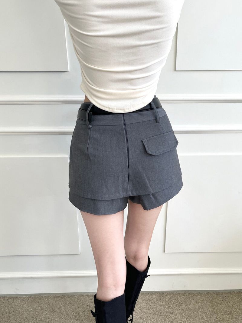 1111. Wrap slit belt mini sk (2color)
