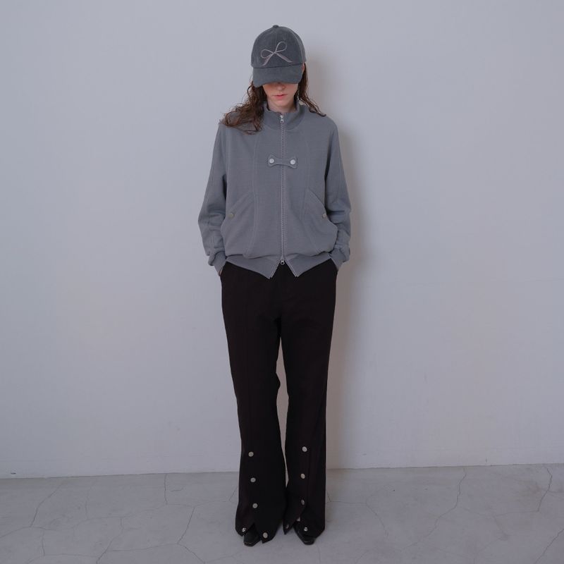 Gray Butterfly Pigment Jersey Zip-up
