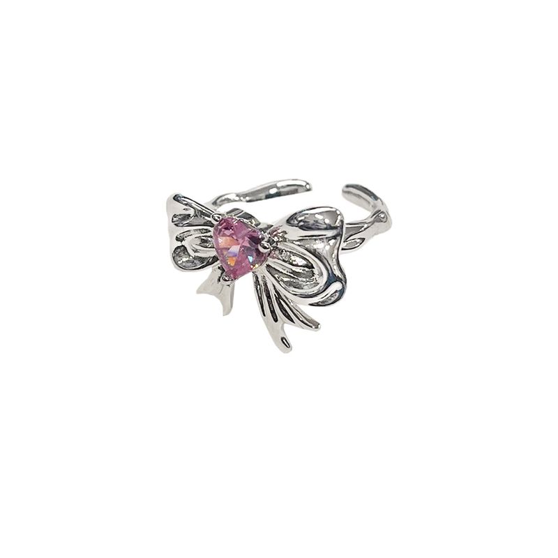 Pink heart Ribbon Ring