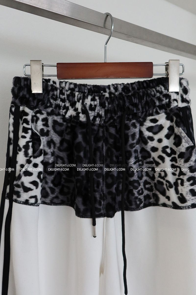 leopard track napping string jogger wide pants