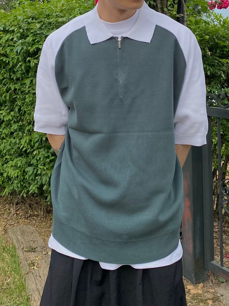 half knit zip up 3C