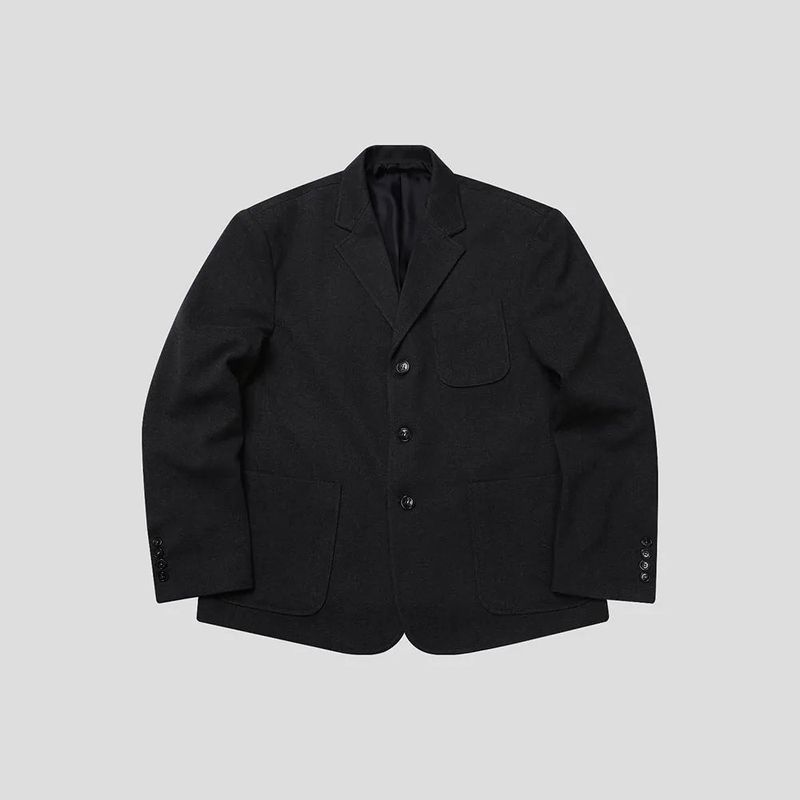 ASCLO Wool Herringbone Retro Jacket & Pants (Charcoal)