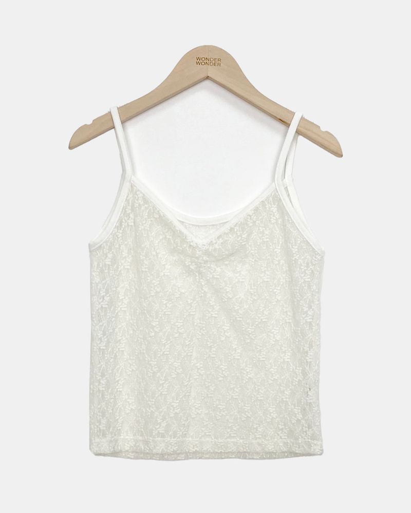 Uven Sheer Lace Sleeveless Top