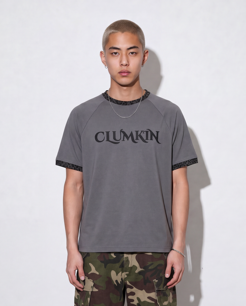 レオパードリンガーTシャツ (CHARCOAL/CHARCOAL) [MEN]