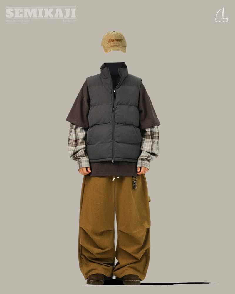 SO Check Pocket Parachute Balloon Pants
