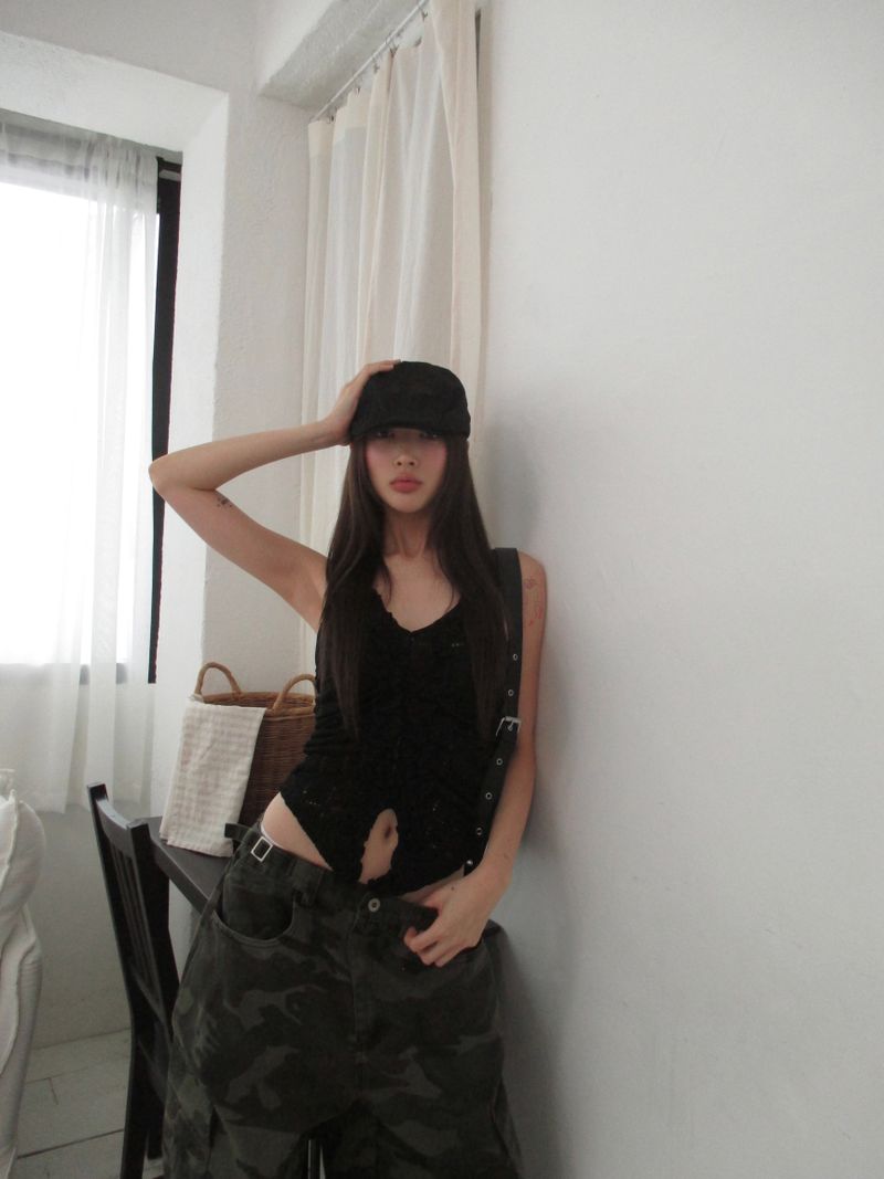 ruffle lace halter slvl