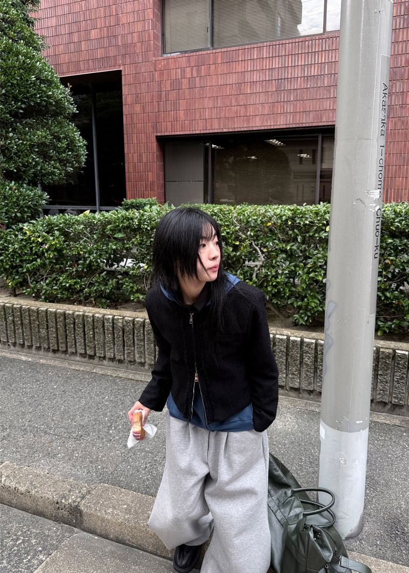 WOOHWA（ウファ）の「フリンジツイードジップアップジャケット（ジャケット/アウター）」