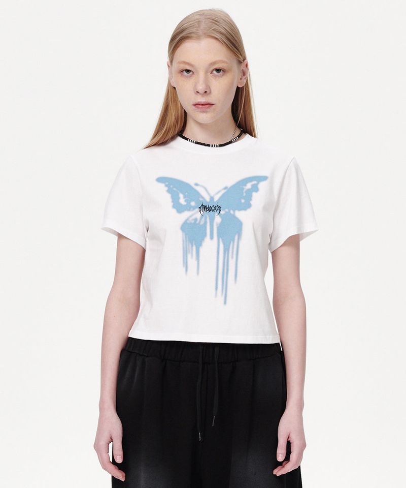 mahagrid（マハグリッド）の「BUTTERFLY GOTH CROP TEE（Tops）」