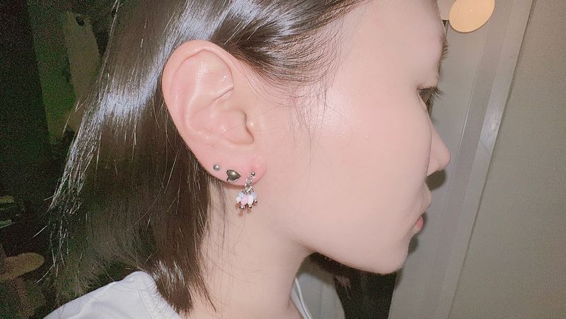シンプルハートピアスセット(3pcs set)
