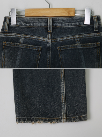SP Washing Slit Denim Wide Pants