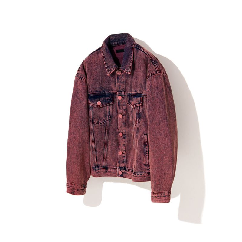 WINE DENIM OVERSIZED TRUCKER JACKET