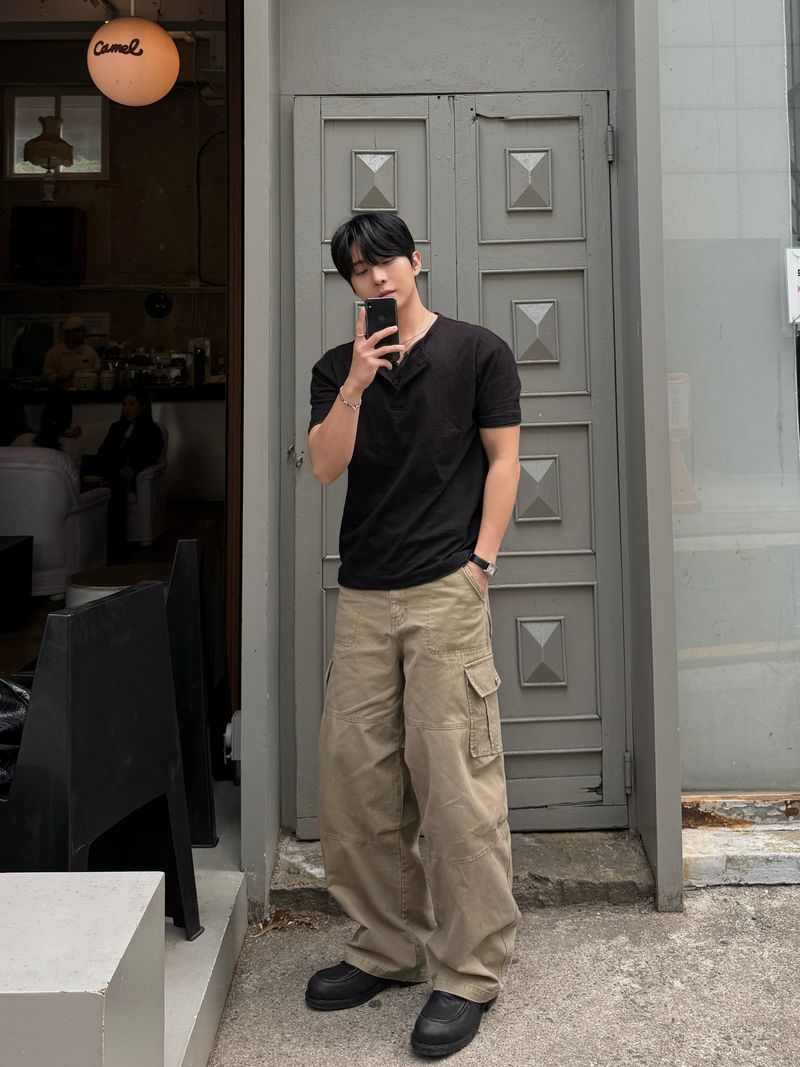 Lone dying wide cargo pants