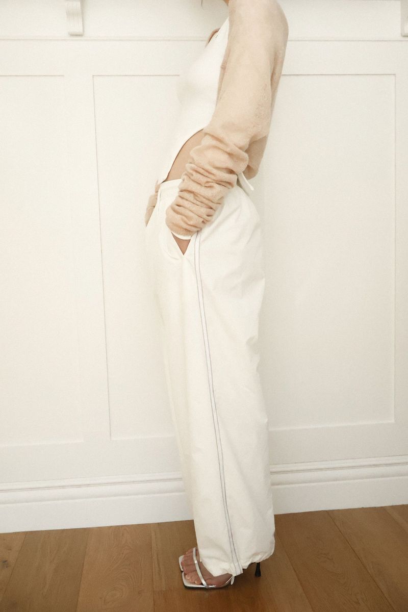 Side line track pants (ivory)