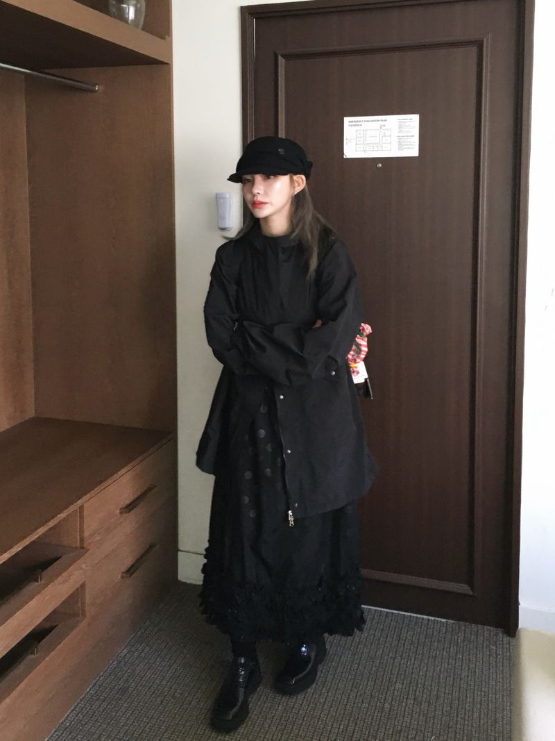 Round Dot Frill Long Skirt (2c)
