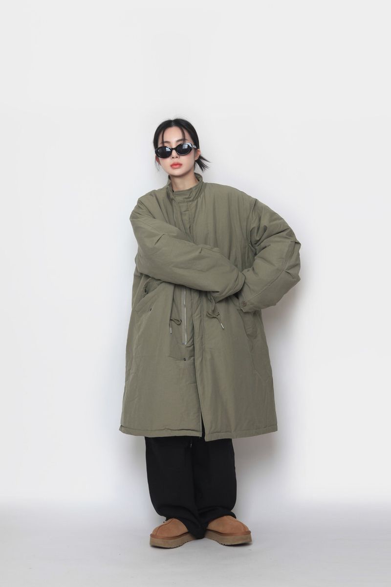 Long bomber padded jacket