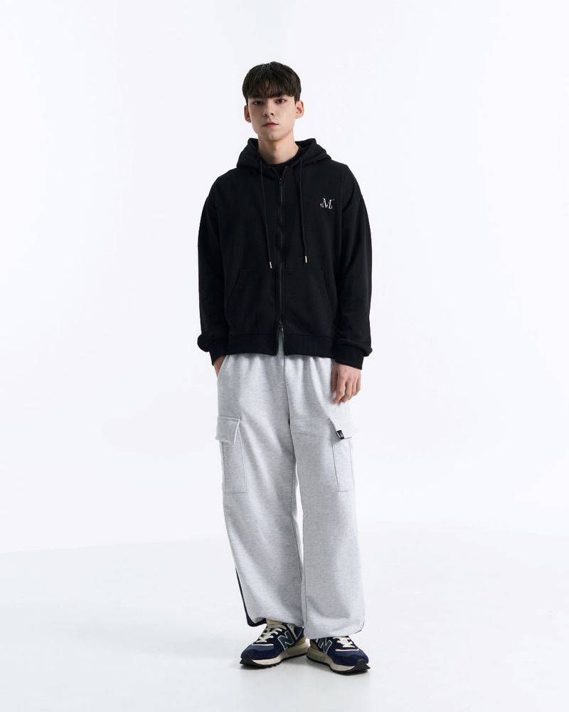 DENVER 2-WAY HOOD ZIP-UP MAN (Black, Gray)