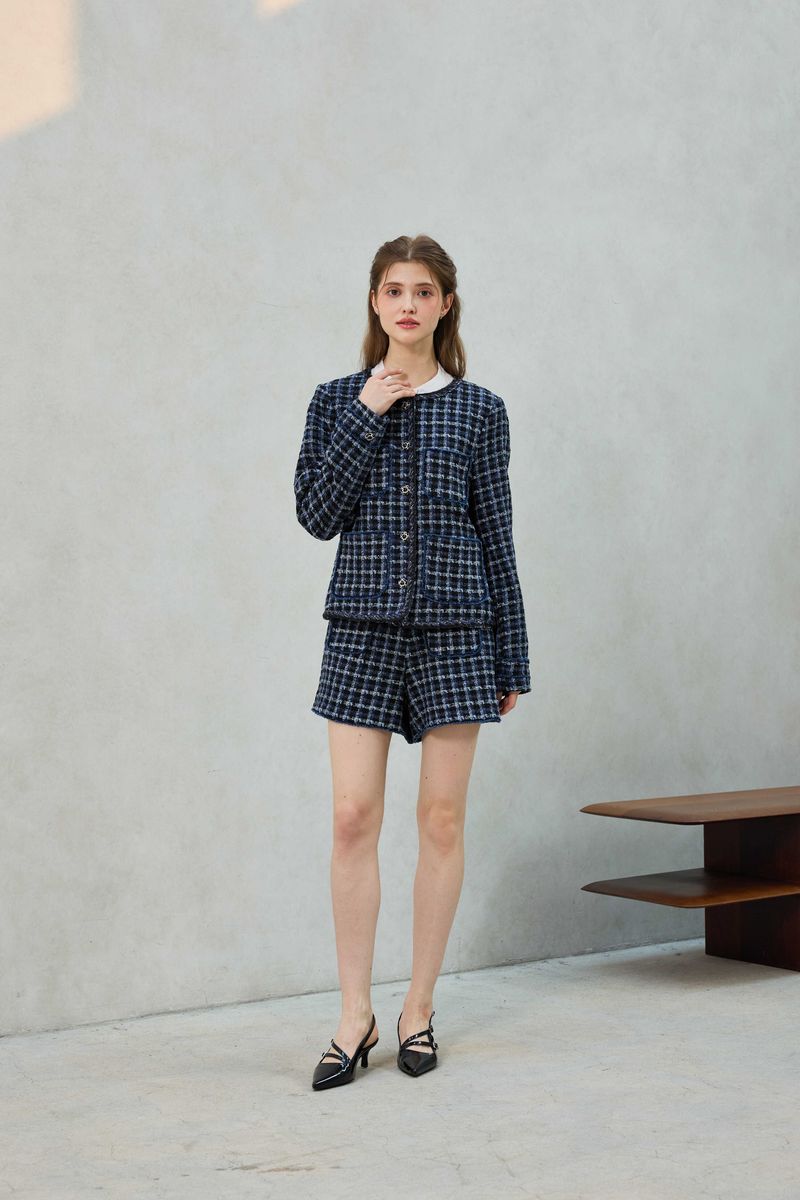 COMELY TWEED SHORTS PANTS / BLACK