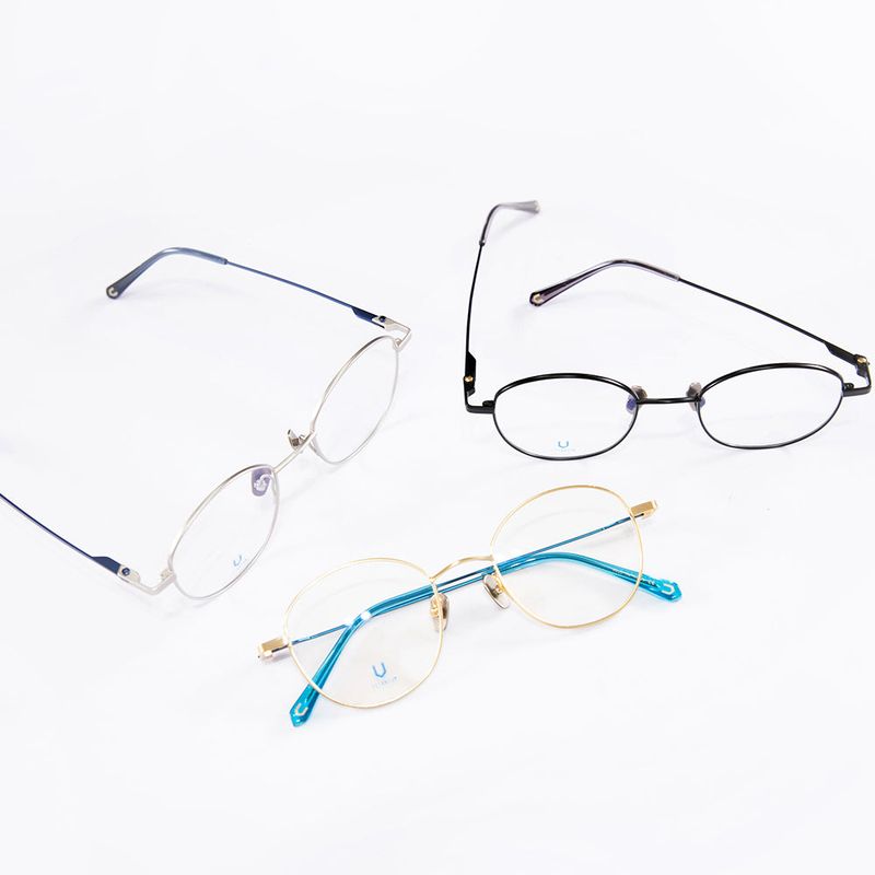 Knouun Round titanium glasses CODE. 103. B Black