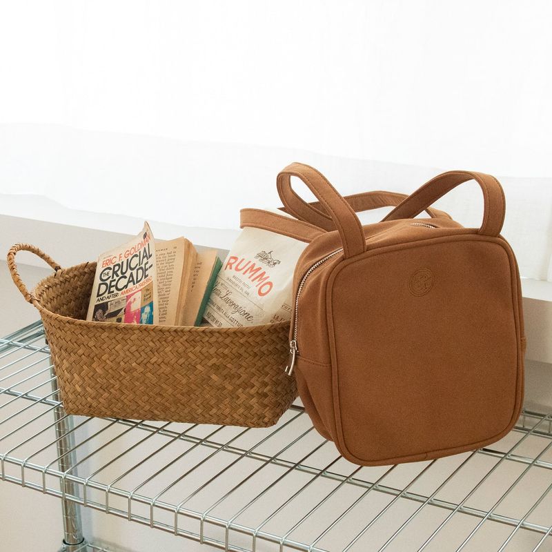 square suede bag _chestnut