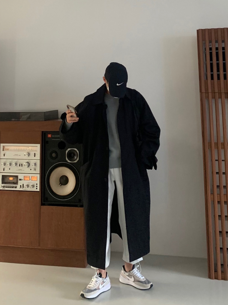 Nus. Black Mac Coat(봄 가을)