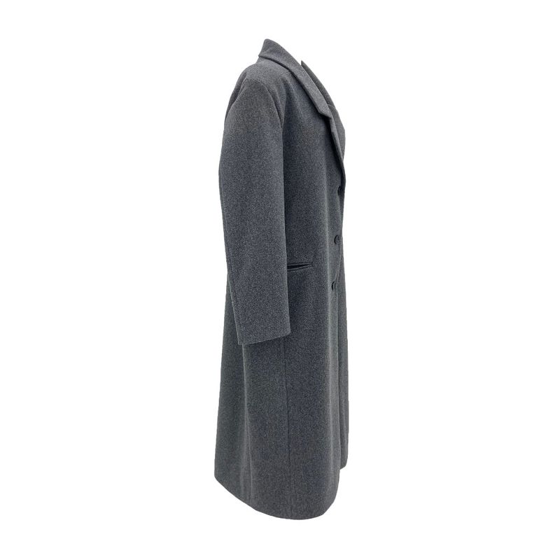 [UNISEX] Wool back button maxi long coat (Gray)
