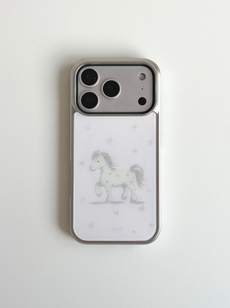 [Magsafe] PINK PONY Silver Glass Bumper Case