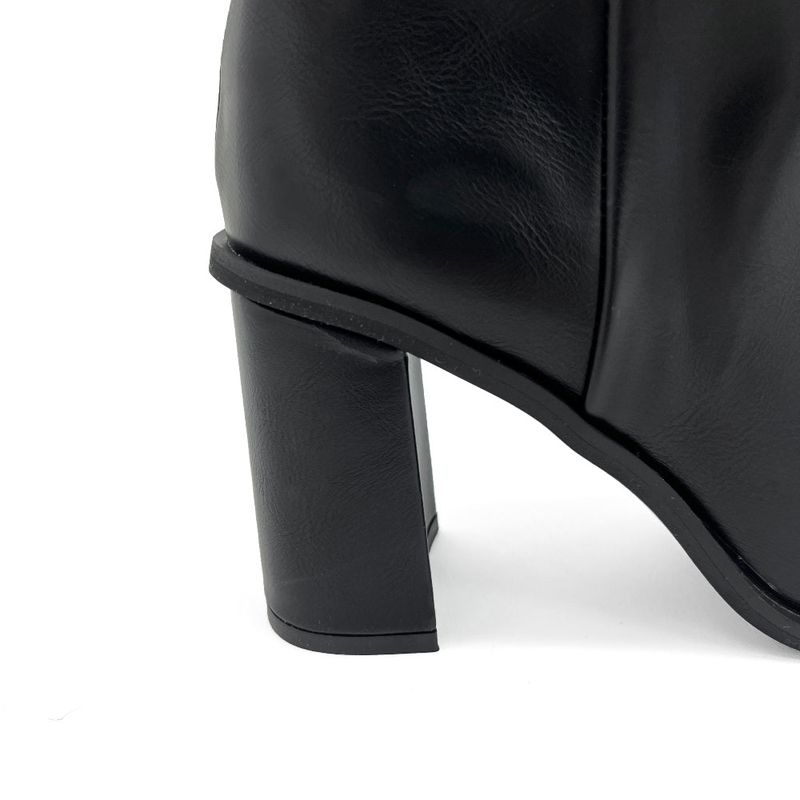 Square toe mink fur long boots (2 Color)