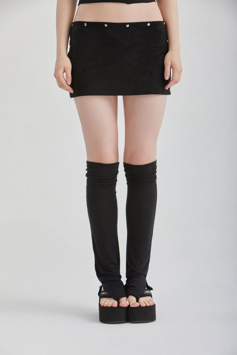 VELVET STUD SKIRT