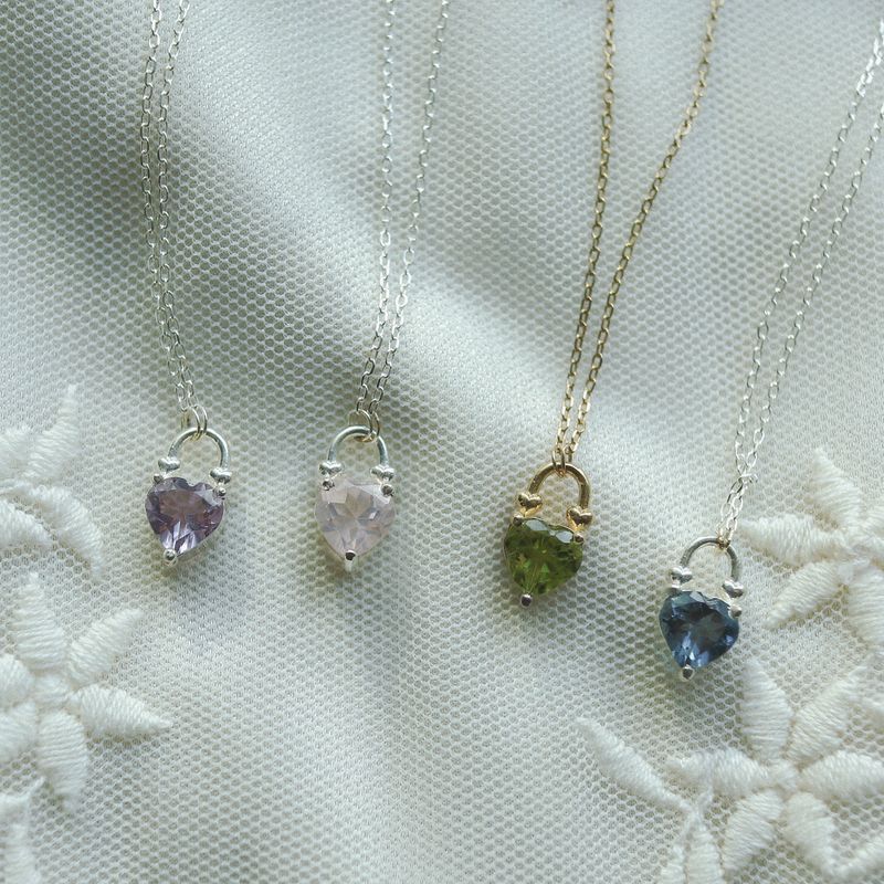 【MADE】 Love gem lock necklcace