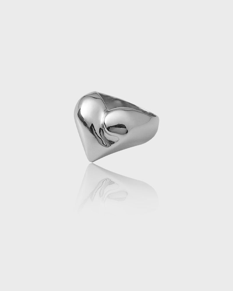 [925Silver] Plump heart ring