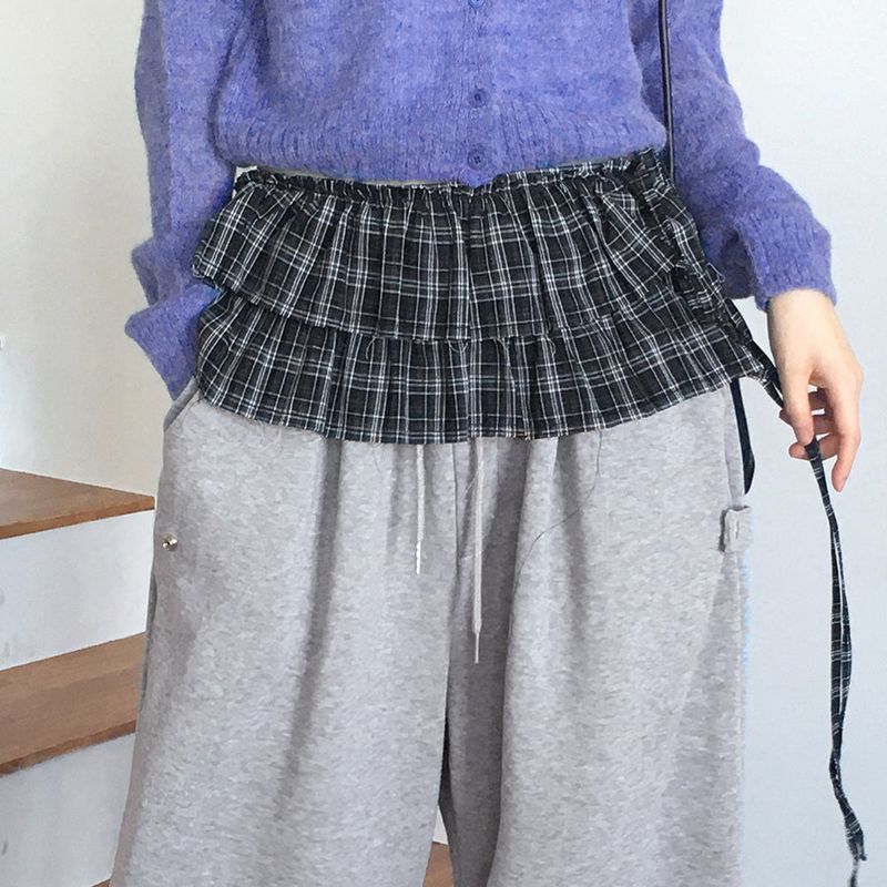 WONDER WONDER(ワンダーワンダー)の「Jetso Layered Checkered Micro Mini Skirt Belt(Skirts)」