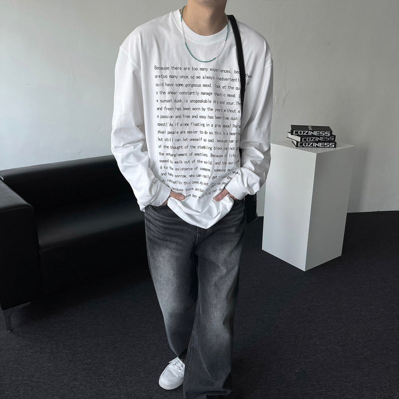 COZINESS（コジネス）の「lettering Long-sleeved Tee MTM (2 colors) D761471626868（Tops）」