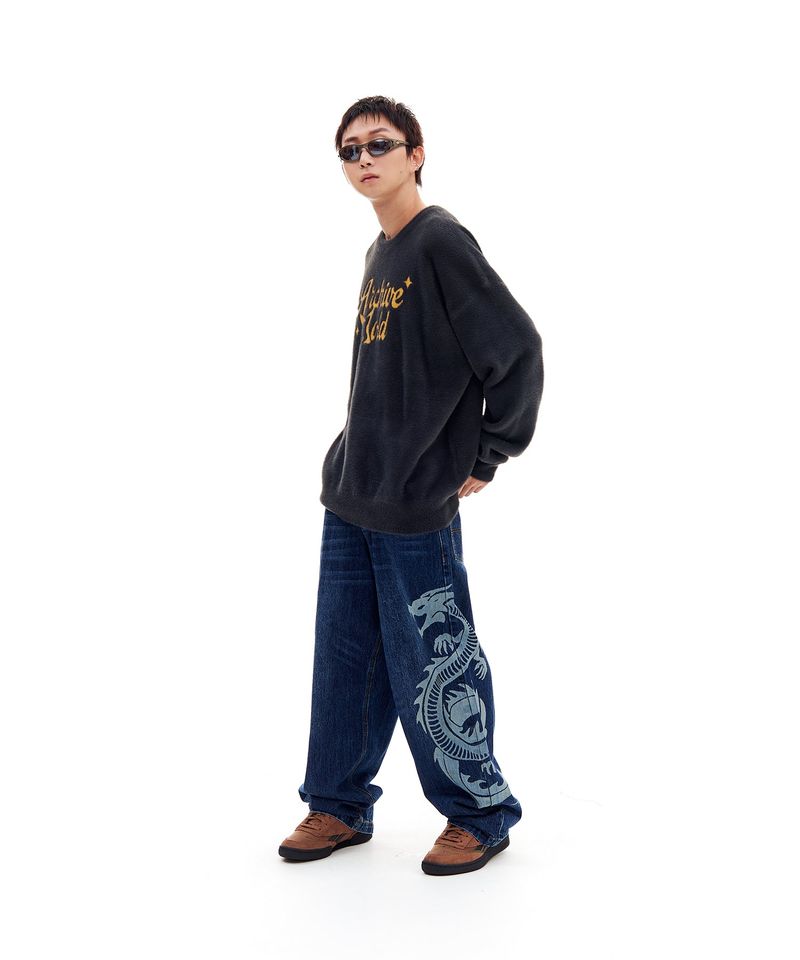 HAIRY STAR LOGO KNIT (CHARCOAL)