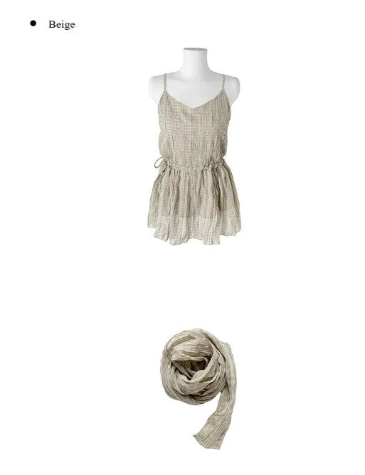 Muna Crizzy Check Chiffon Bustier One Piece