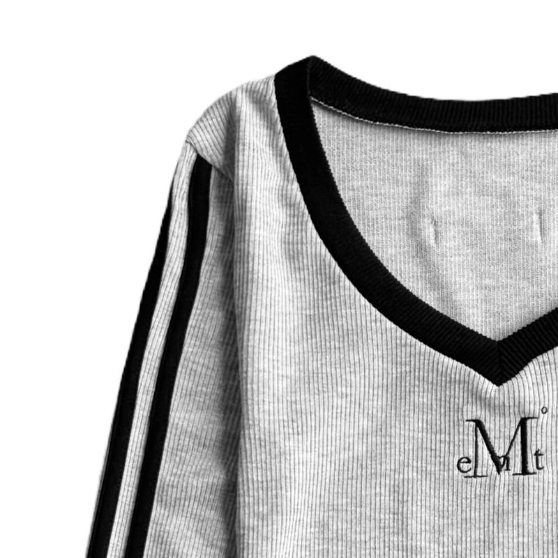 BINDING TRACK LINE V-NECK T (3color)