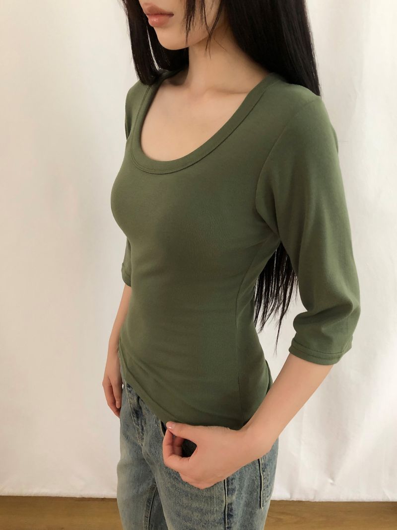 Luhel Round-Neck 7-Sleeve T-Shirt