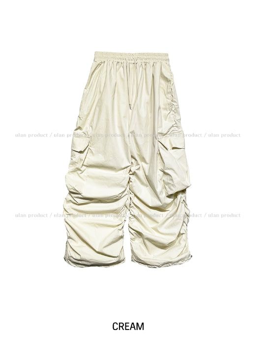 Aubert Wide Shirring Cargo Pants